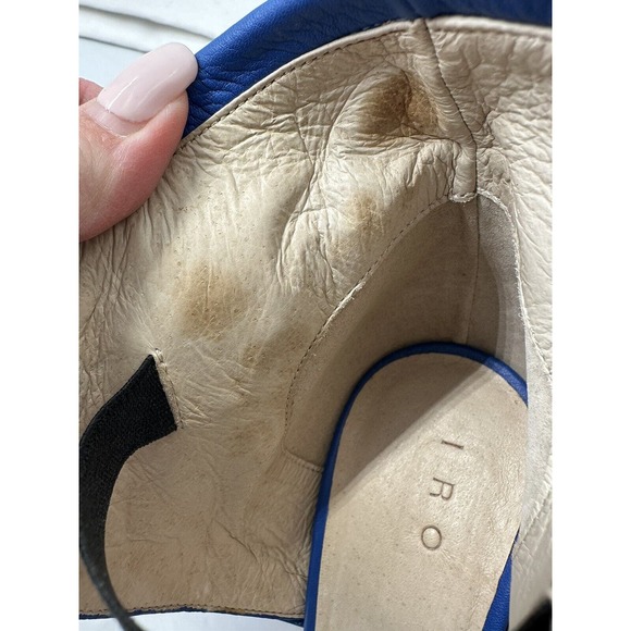 IRO NIB $690 Saika Electric Blue Leather Cone Heels Cut out Booties Sz 36/US 6 - Picture 16 of 16